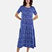  Nova of London Abstract Spot Smock Midi Dress - Jade