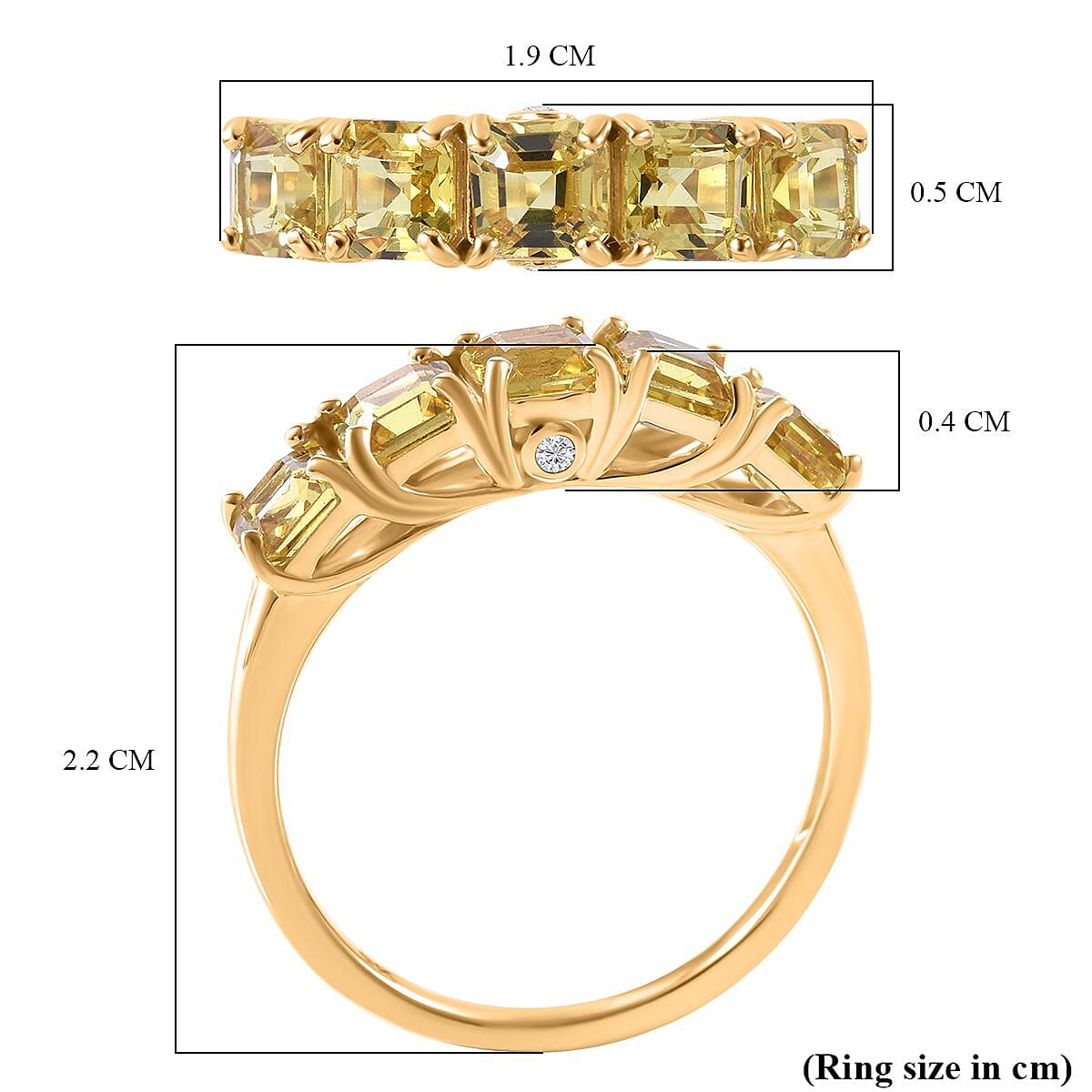 Mega Monster Deal - 9K Yellow Gold Chanthaburi Yellow Sapphire (Asscher Cut) & White Diamond Ring 2.35 Ct. Mega Monster Deal - 9K Yellow Gold Chanthaburi Yellow Sapphire (Asscher Cut) & White Diamond Ring 2.35 Ct.