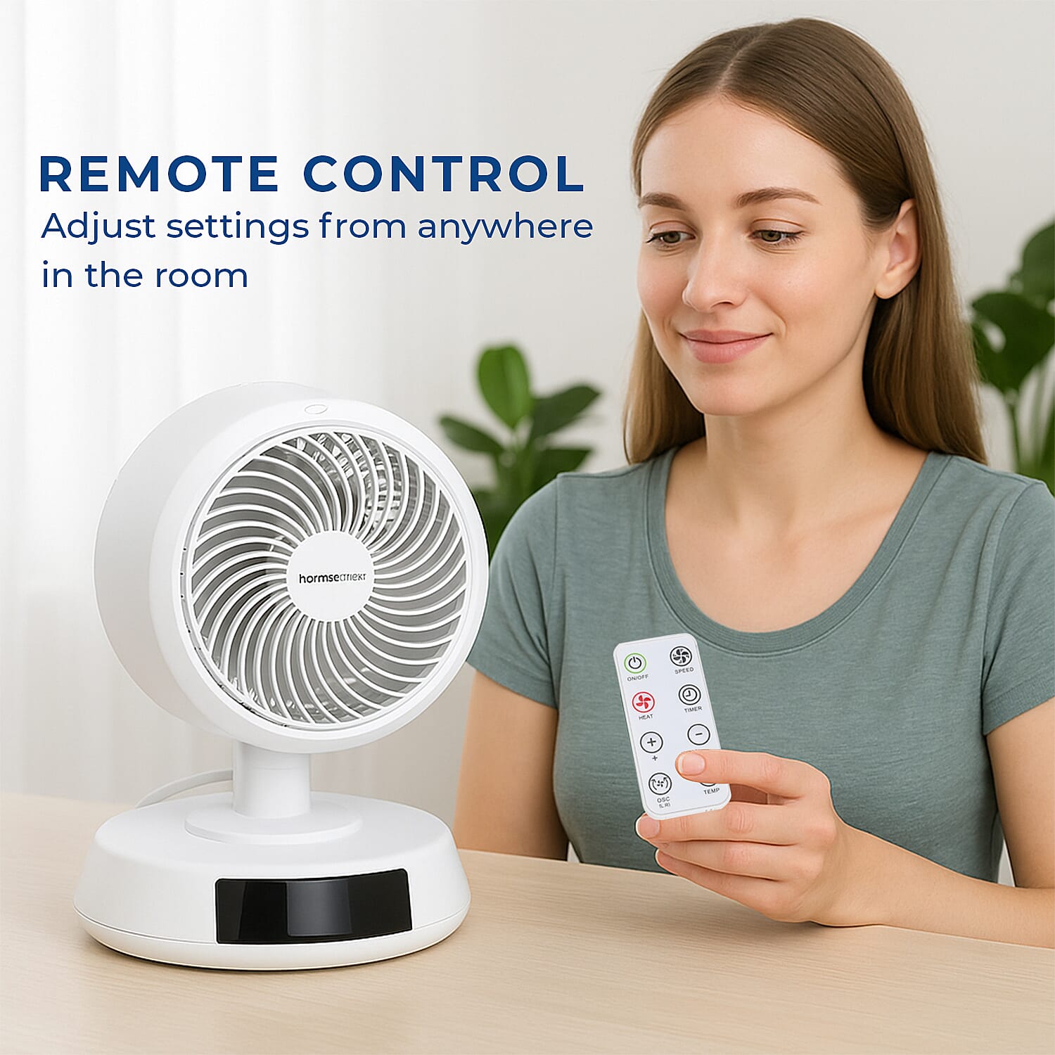 Homesmart 2-in-1 All Seasons Hot and Cold Air Circulator Fan, Ceramic and Low Noise(1500W) - White