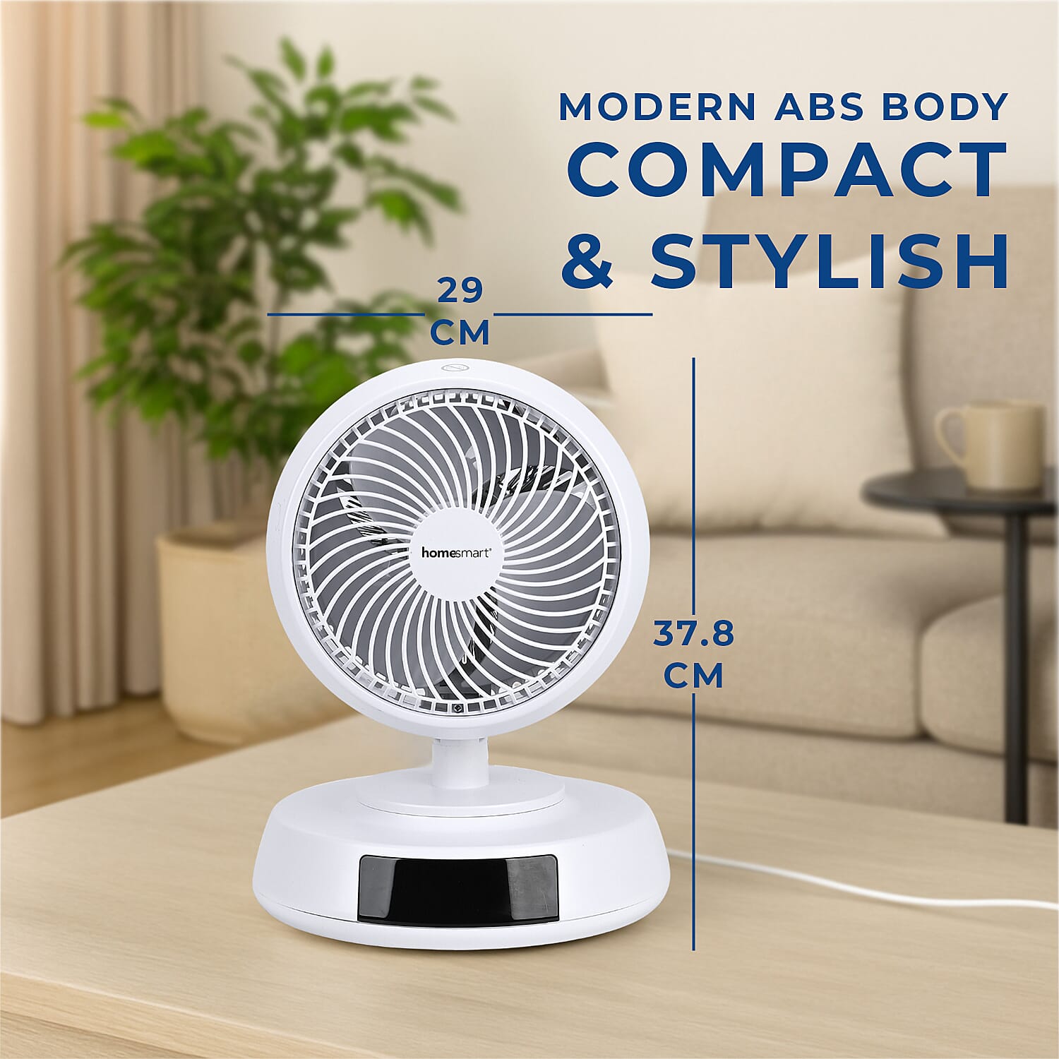 Homesmart 2-in-1 All Seasons Hot and Cold Air Circulator Fan, Ceramic and Low Noise(1500W) - White