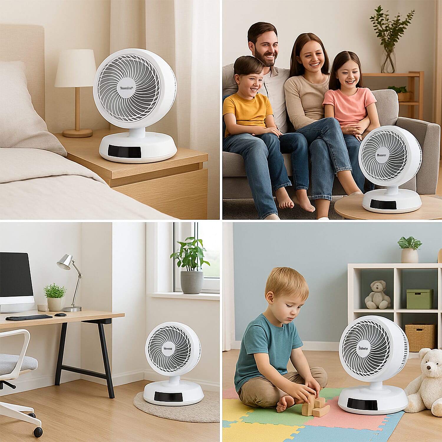 Homesmart 2-in-1 All Seasons Hot and Cold Air Circulator Fan, Ceramic and Low Noise(1500W) - White