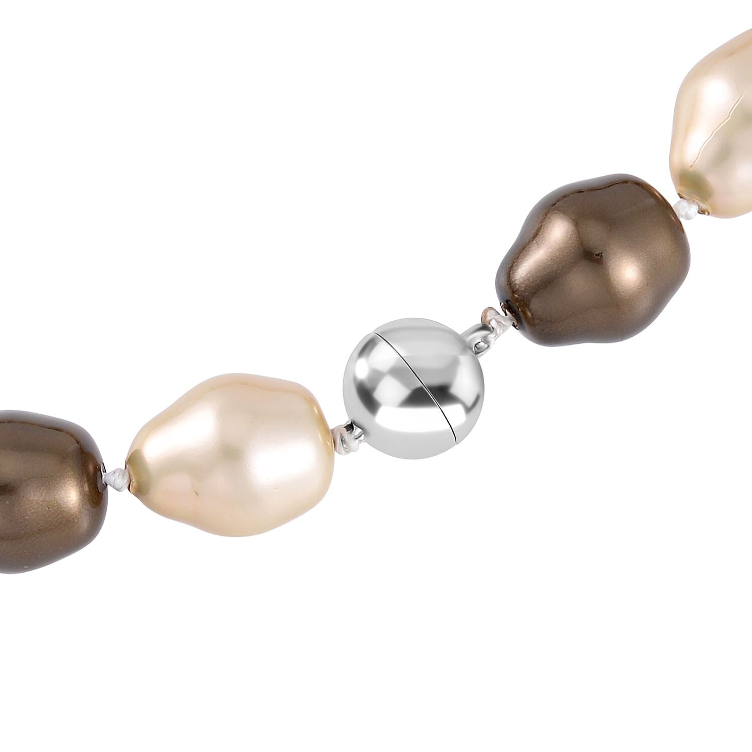 Multi Colour Shell Pearl Necklace (Size - 20) With Magenetic Clasp