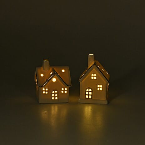 Set of 2 - Porcelain House Night Light