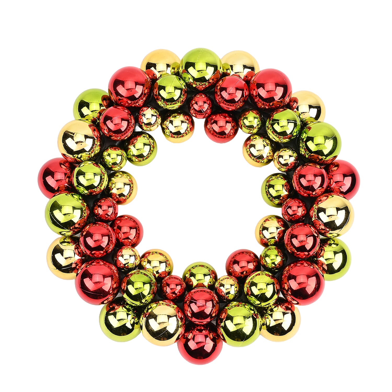 35cm Christmas Ball Wreath - Red & Gold