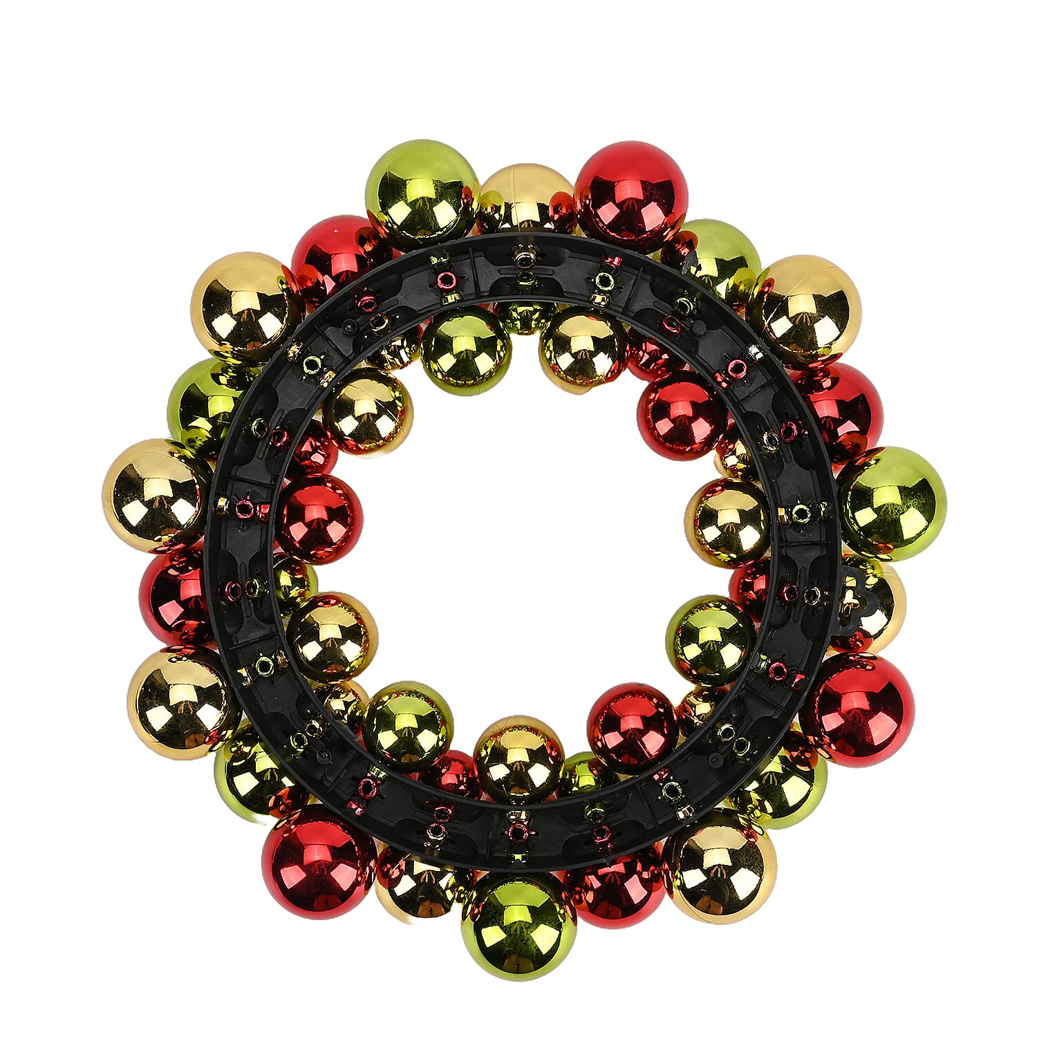 35cm Christmas Ball Wreath - Red & Gold