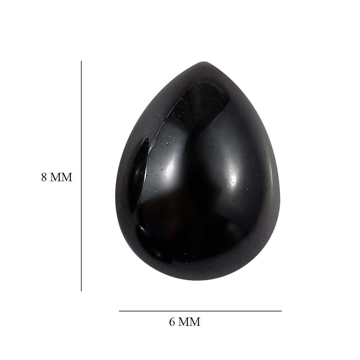 Black Spinel Pear 8x6 mm