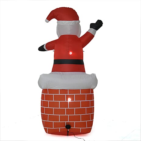 Christmas Inflatable Outdoor Decoration with LED Lights - Santa Claus on Chimney (7 FT)