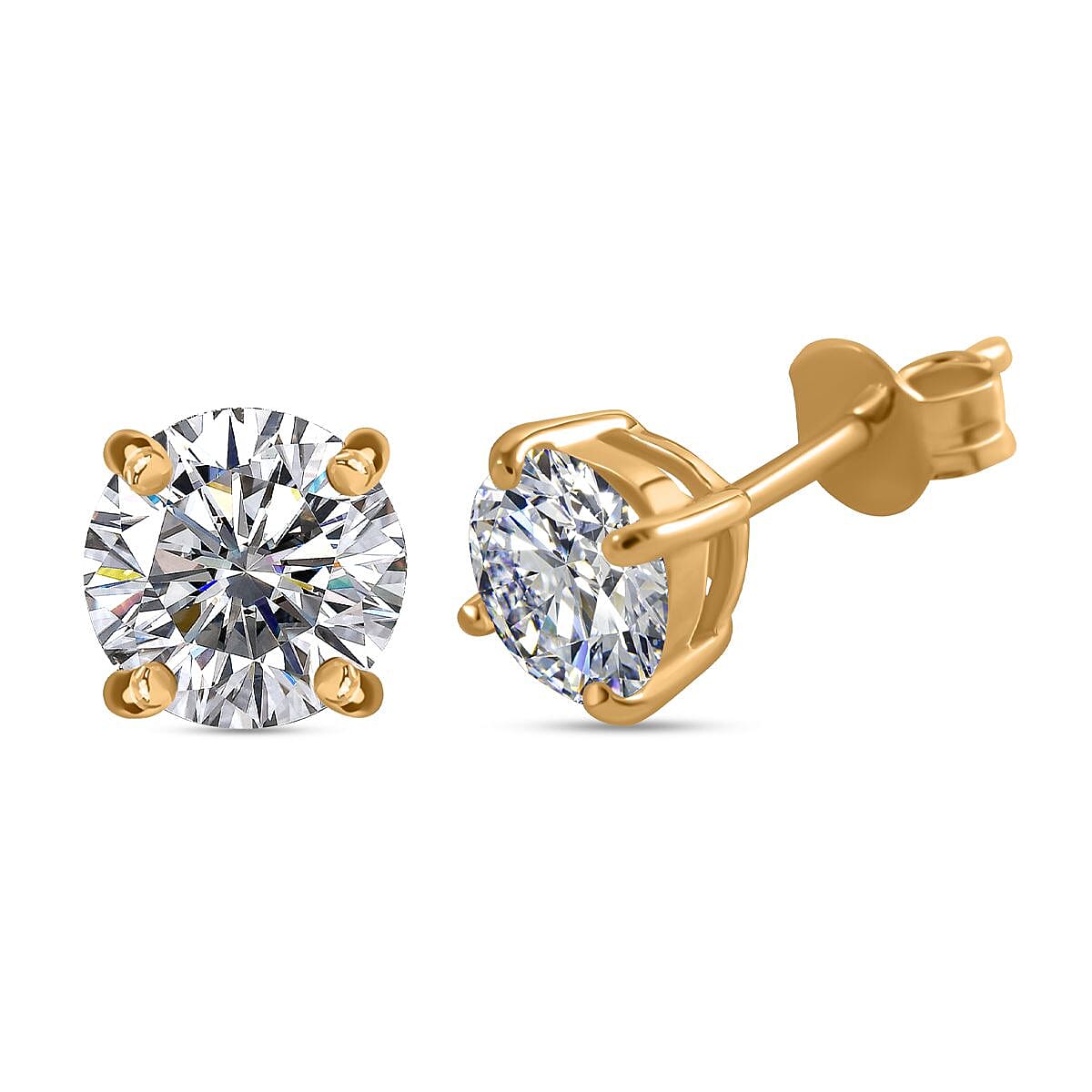 RED CARPET COLLECTION - The Ultimate Moissanite Earring  in Gold Overaly Sterling Silver 1.60 Ct