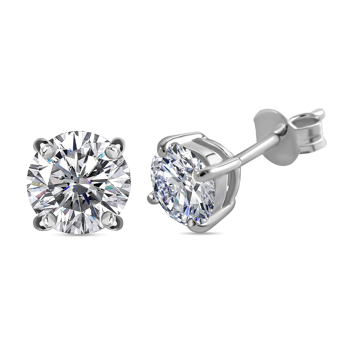 RED CARPET COLLECTION - The Ultimate Moissanite Earring  in Platinum Overaly Sterling Silver 2.00 Ct