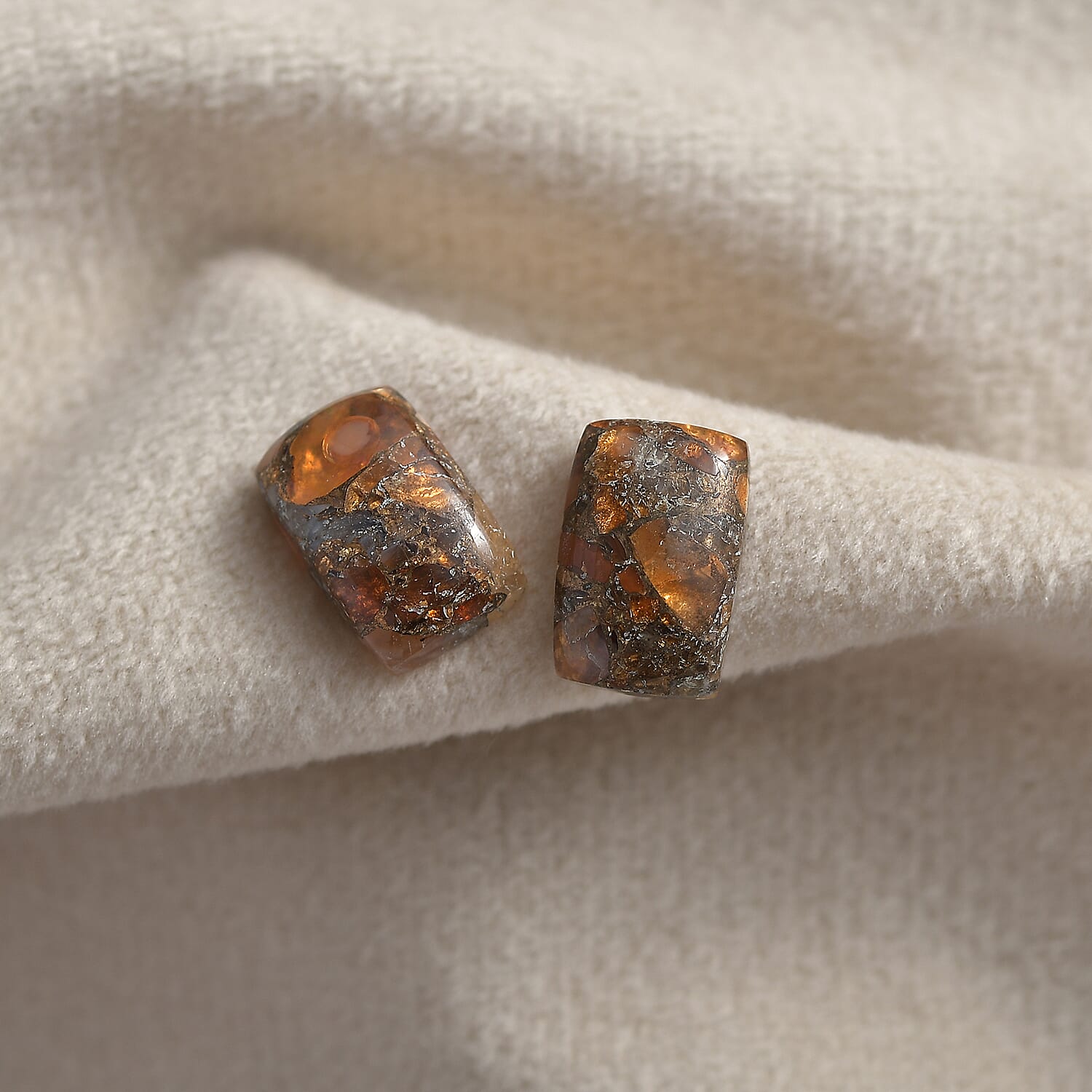 Fire Opal Matrix Cushion 12x8 mm