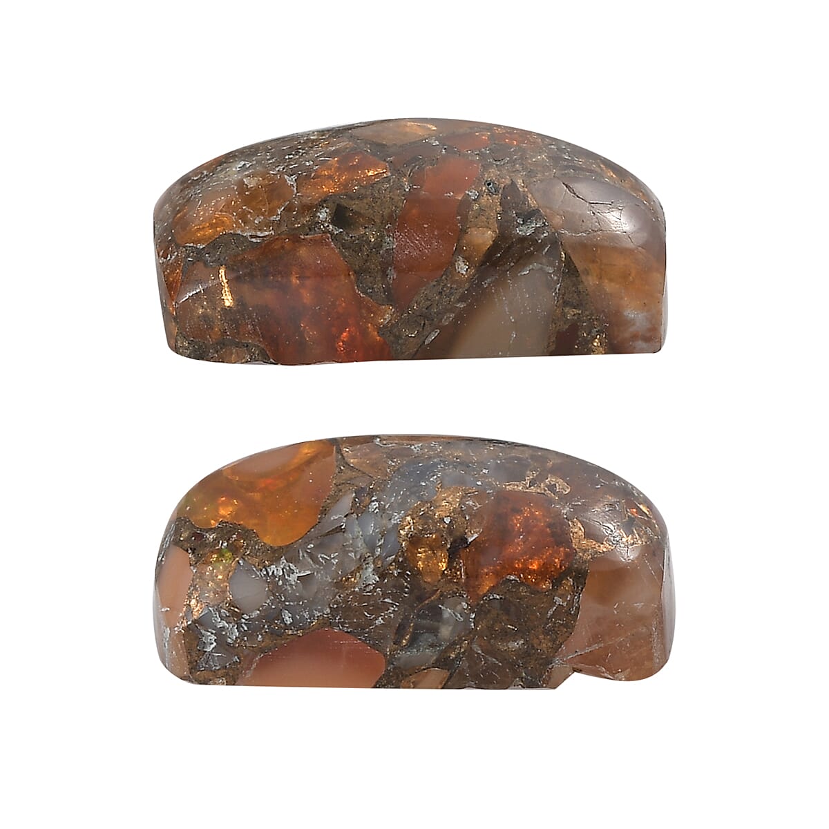 Fire Opal Matrix Cushion 12x8 mm