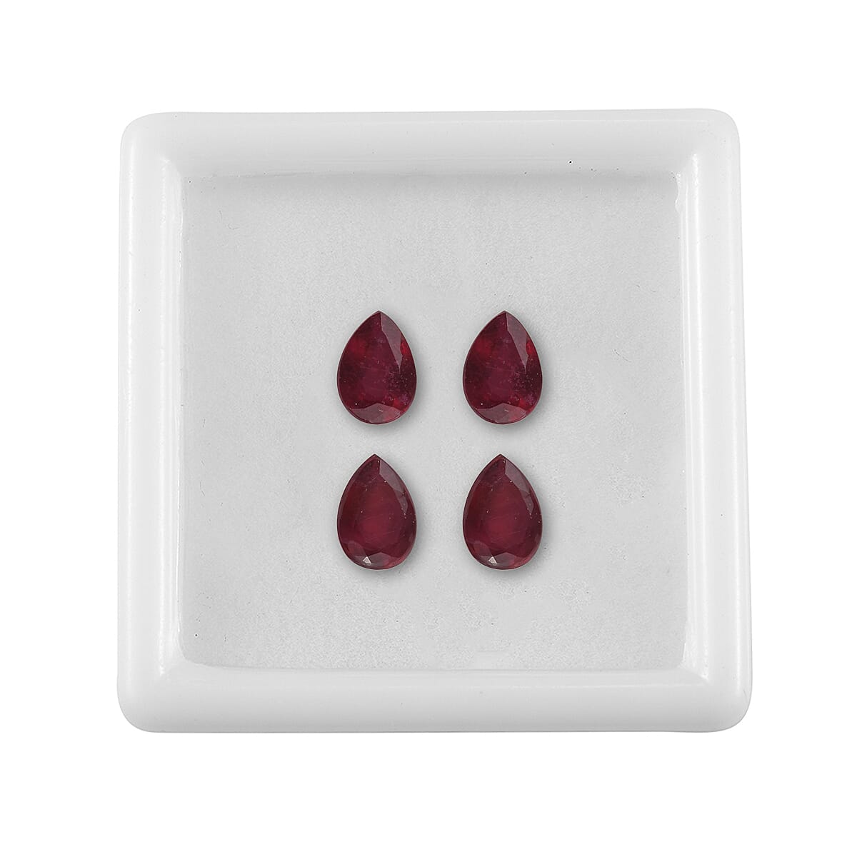 Fissure Filled Ruby Pear 7x5 mm