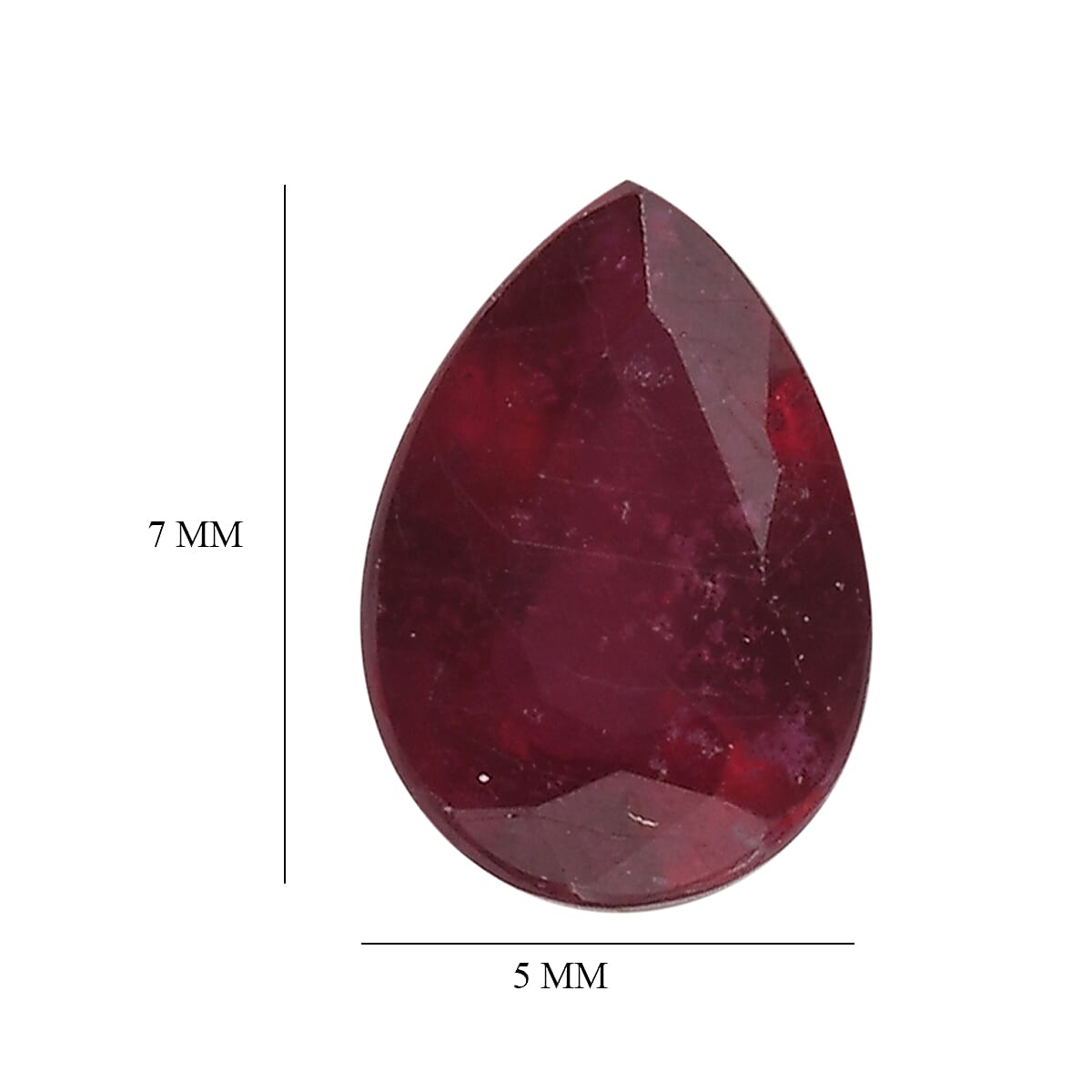Fissure Filled Ruby Pear 7x5 mm