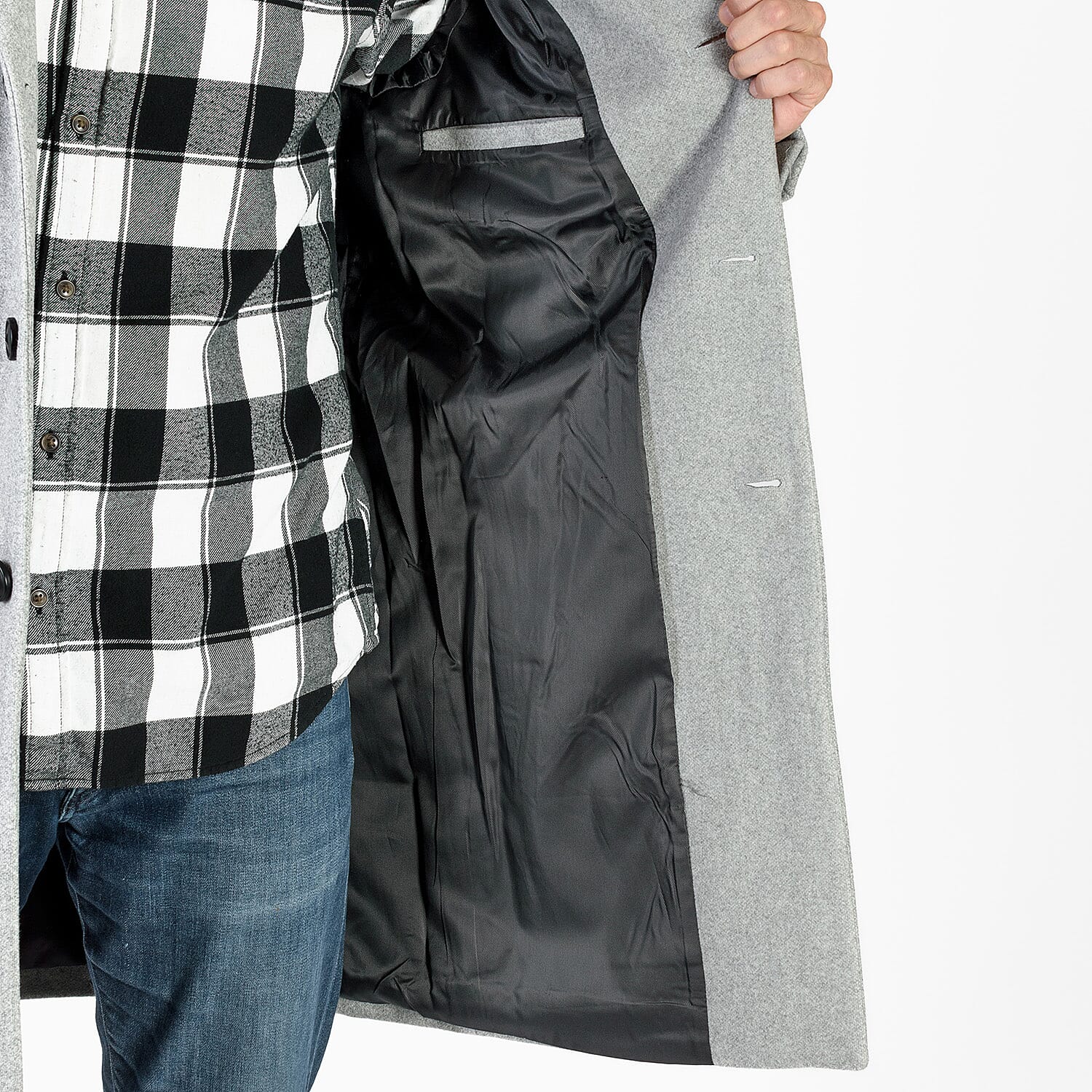 Threadbare Mens Crombie Coat Threadbare Mens Crombie Coat