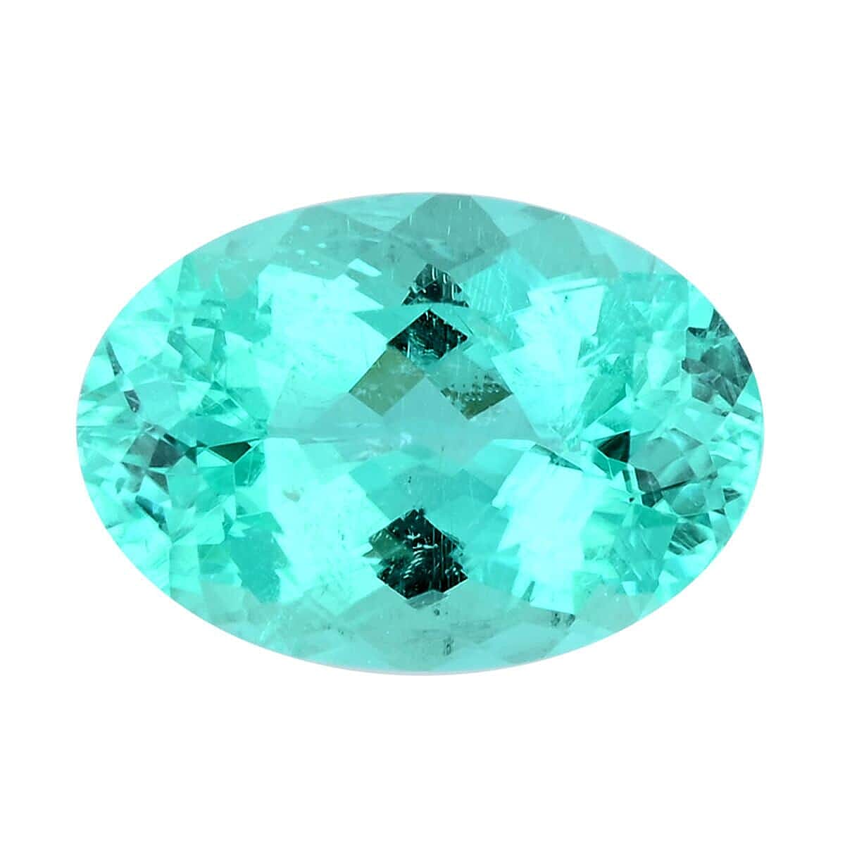 Certified and Appraised AAAA Paraiba Tourmaline Loose Gemstone (Ovl Shape) 3.76 ct.