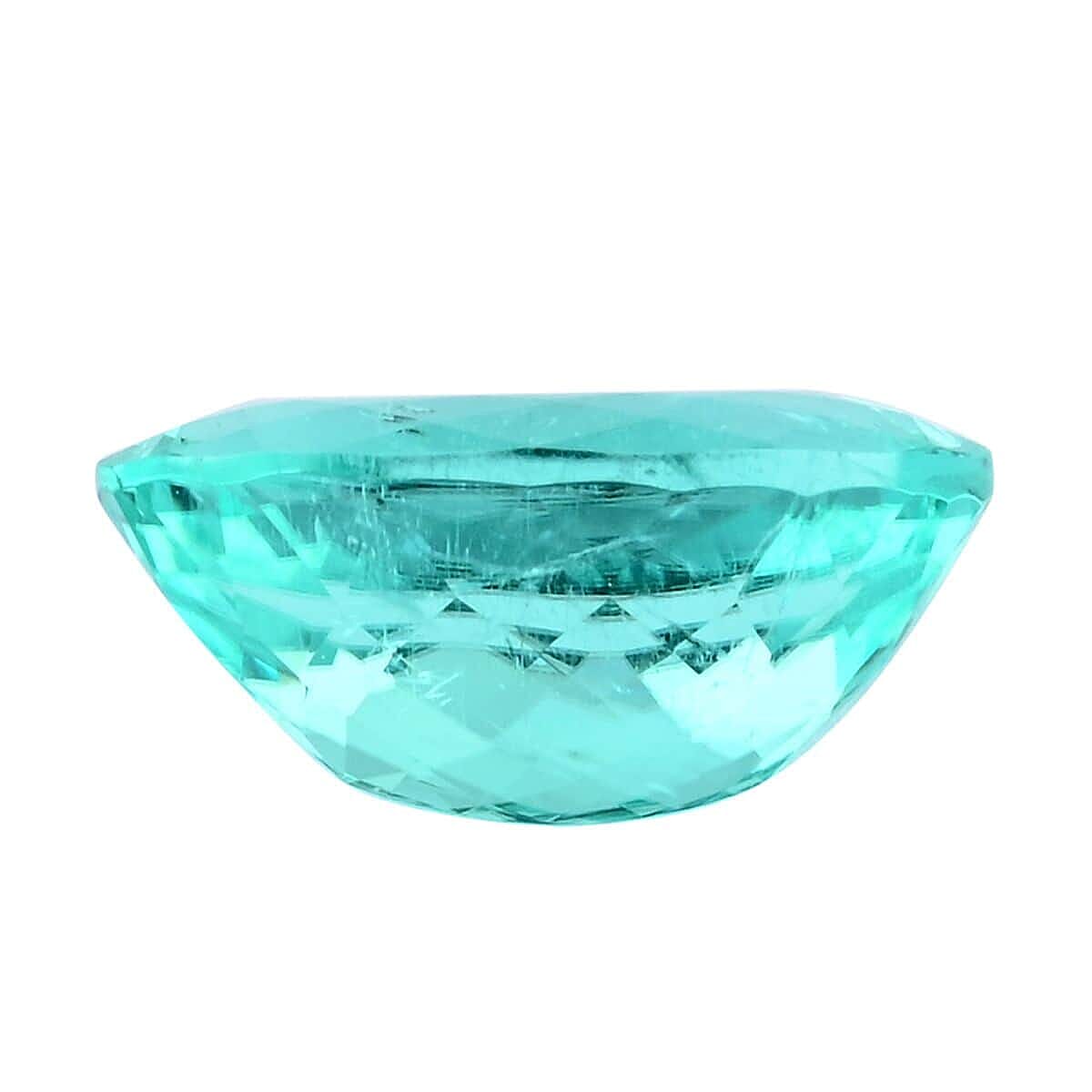 Certified and Appraised AAAA Paraiba Tourmaline Loose Gemstone (Ovl Shape) 3.76 ct.