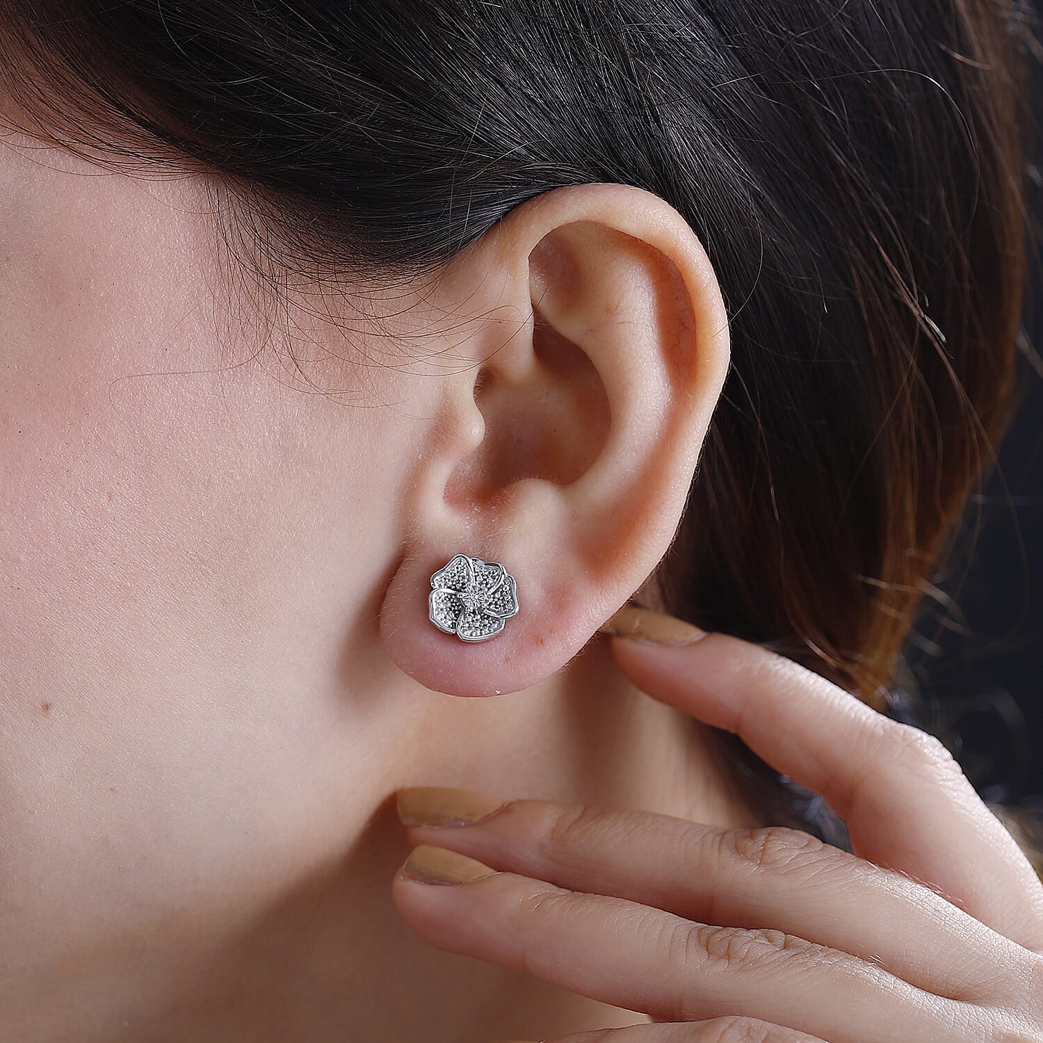 Designer Inspired- Diamond Stud Earrings With Push Back
