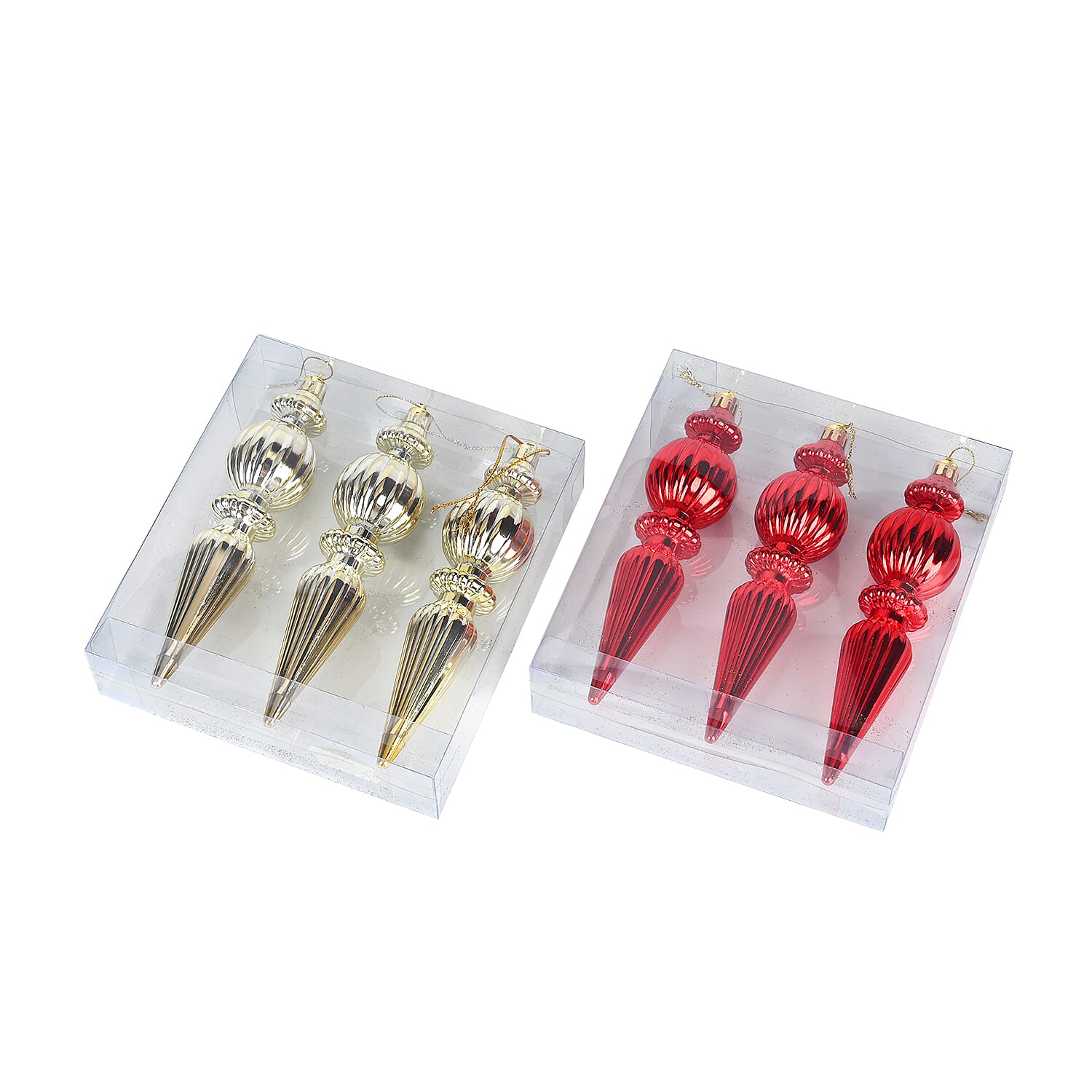 58 Christmas Baubles- Red, Green & Gold - Small, Large, Glossy, Frosted