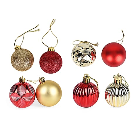 Set of 87 Christmas Balls; Mini multi-colour Christmas decorative hanging balls