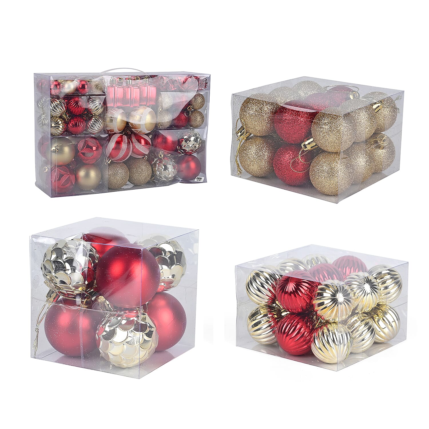 Set of 87 Christmas Balls; Mini multi-colour Christmas decorative hanging balls