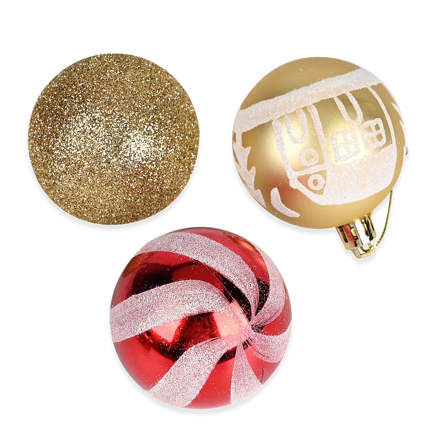 Set of 87 Christmas Balls; Mini multi-colour Christmas decorative hanging balls