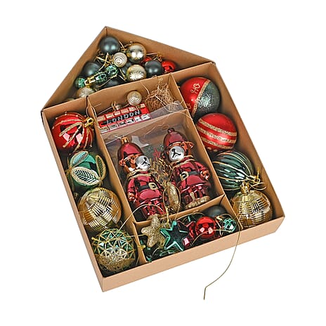 Set Of 70 Christmas Decorations