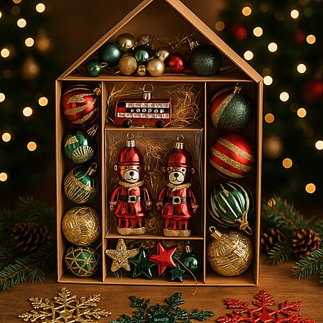 Set Of 70 Christmas Decorations