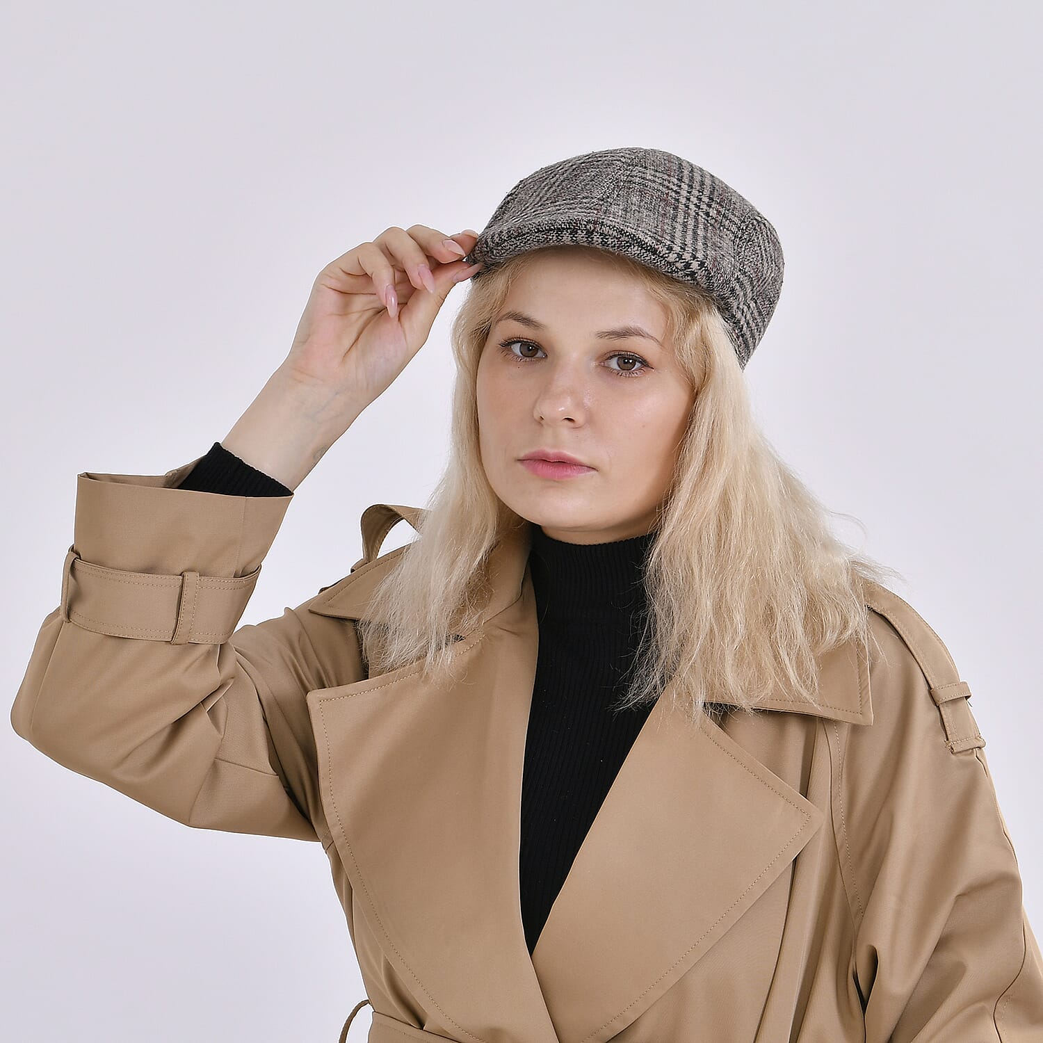 Patterned Vintage Flat Cap - Brown