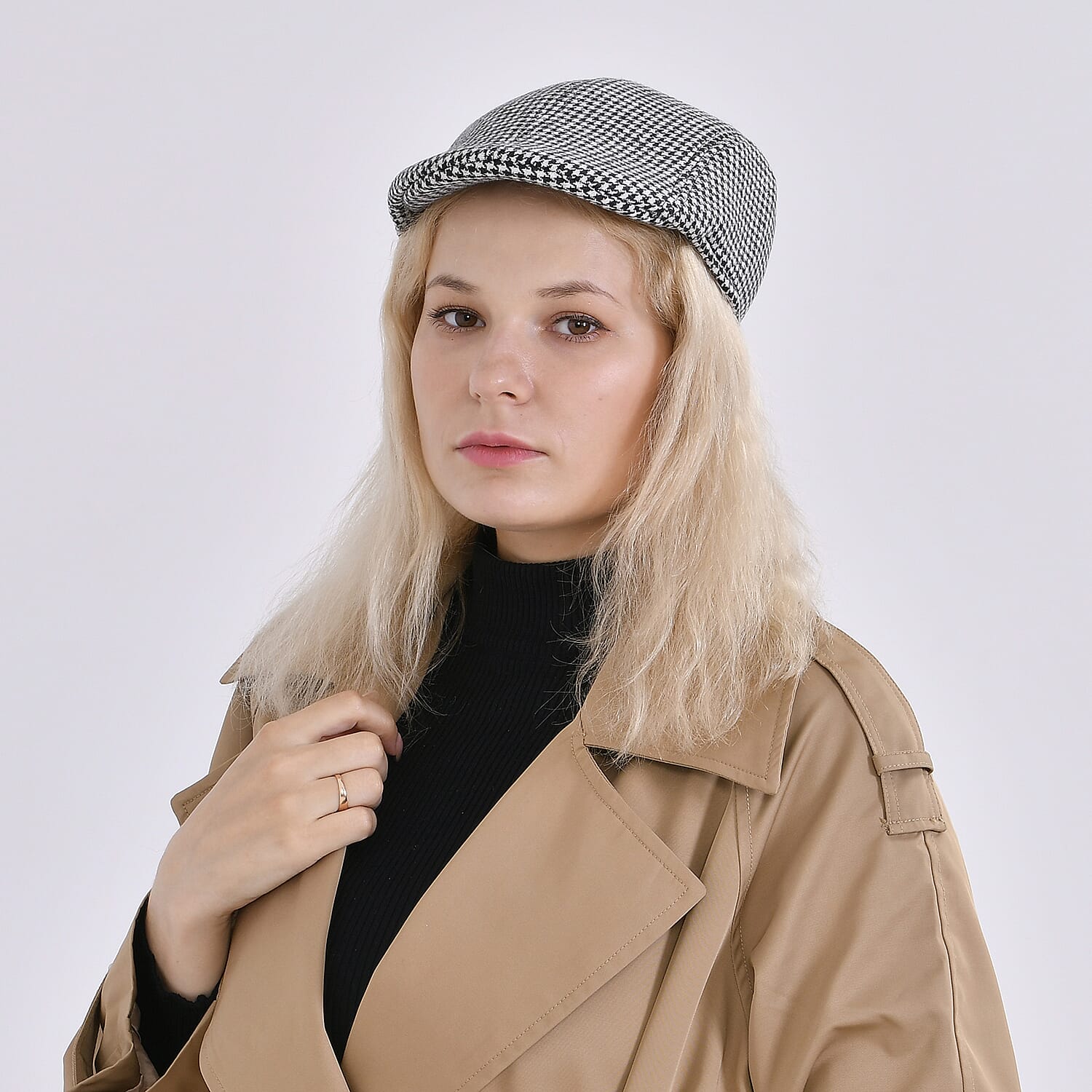 Patterned Vintage Flat Cap - Check