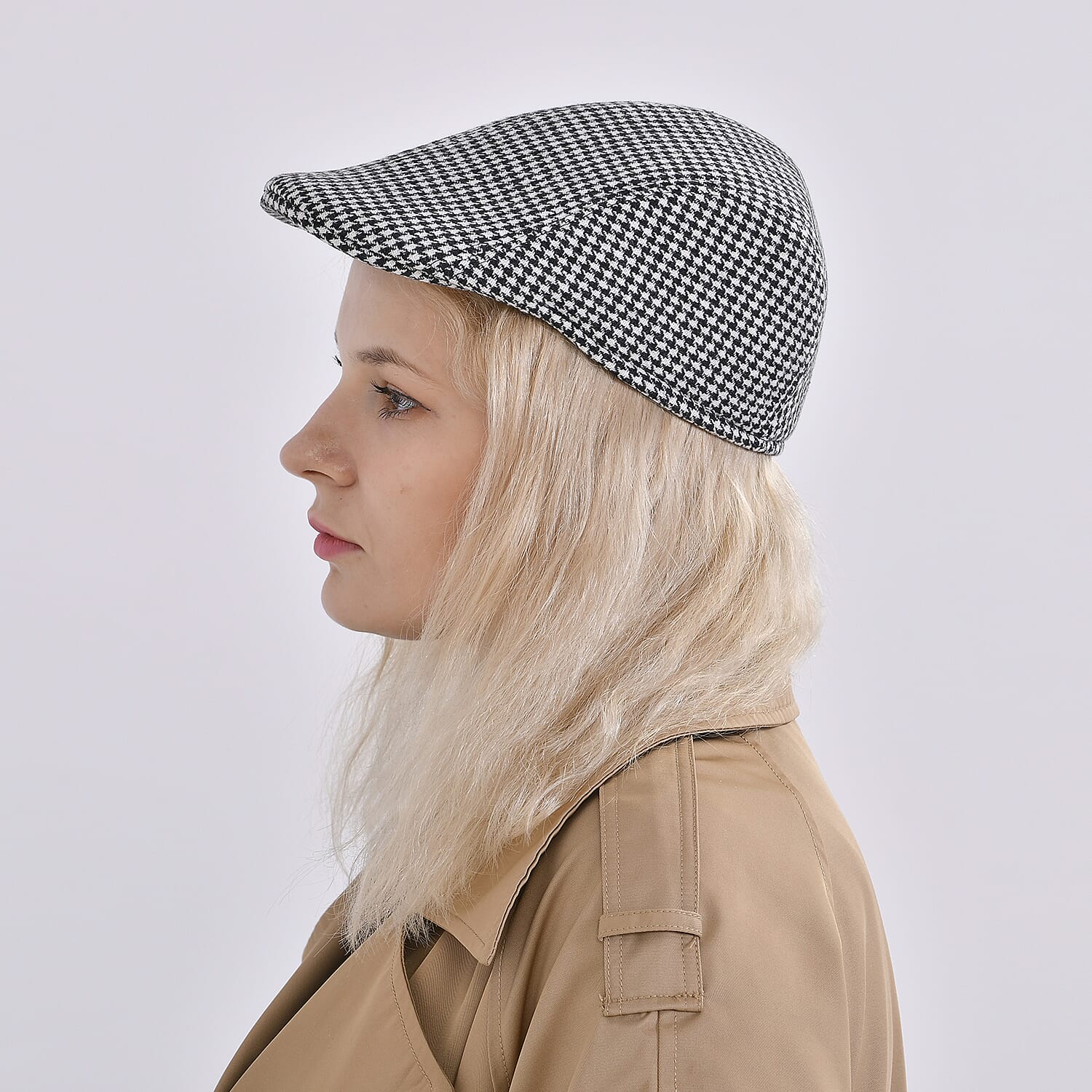Patterned Vintage Flat Cap - Check