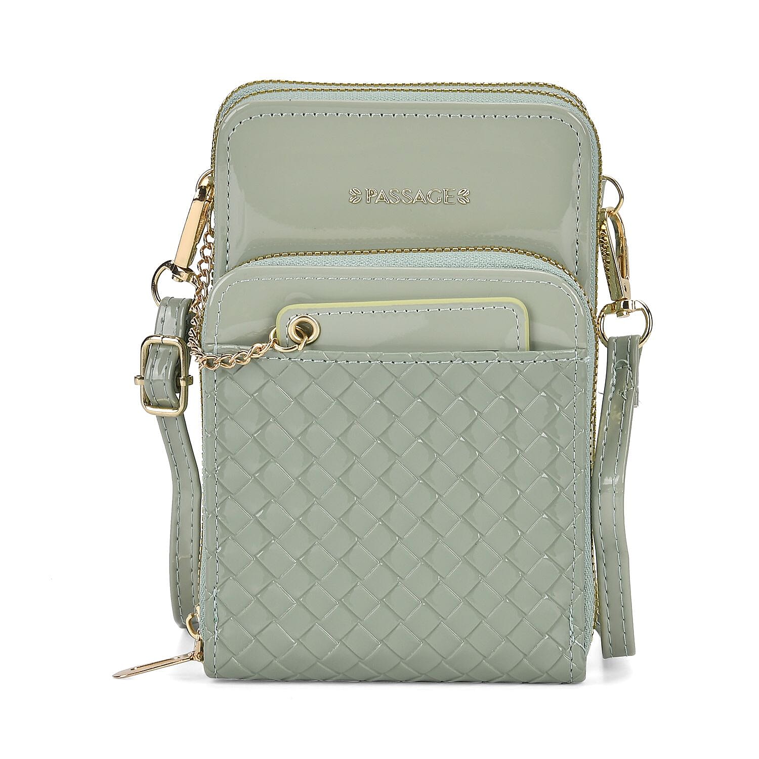 Crossbody Cell Phone Wallet Bag (Size 11x6x17 cm) - Olive