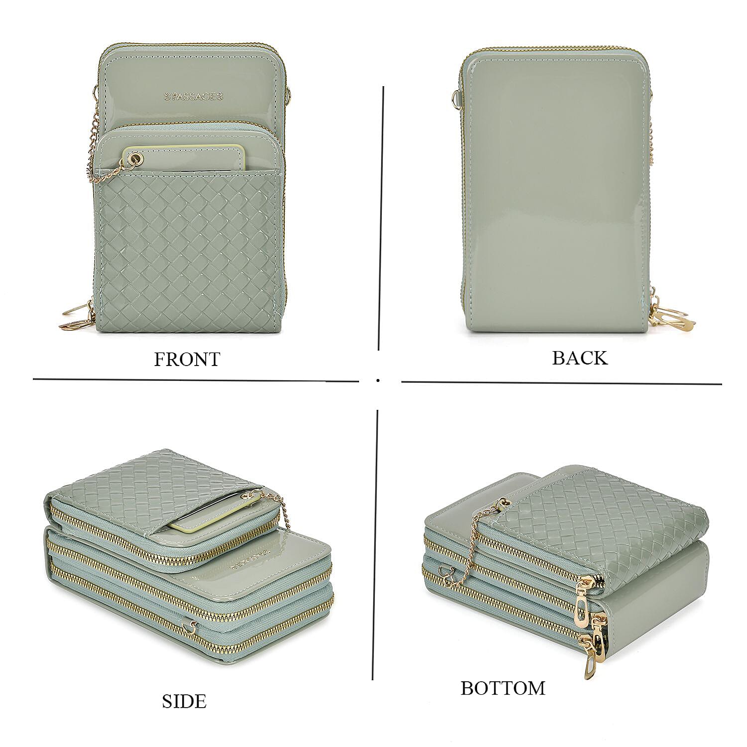 Crossbody Cell Phone Wallet Bag (Size 11x6x17 cm) - Olive