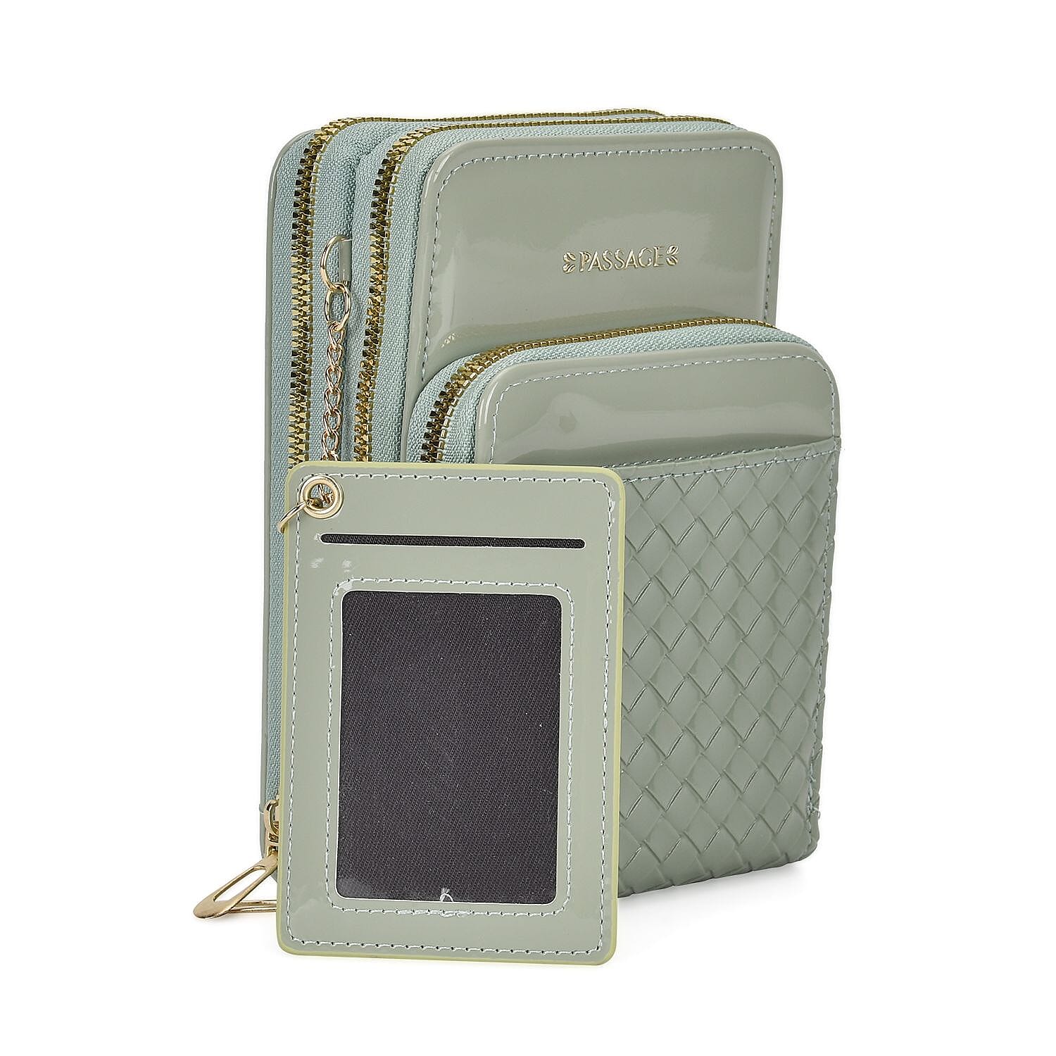 Crossbody Cell Phone Wallet Bag (Size 11x6x17 cm) - Olive