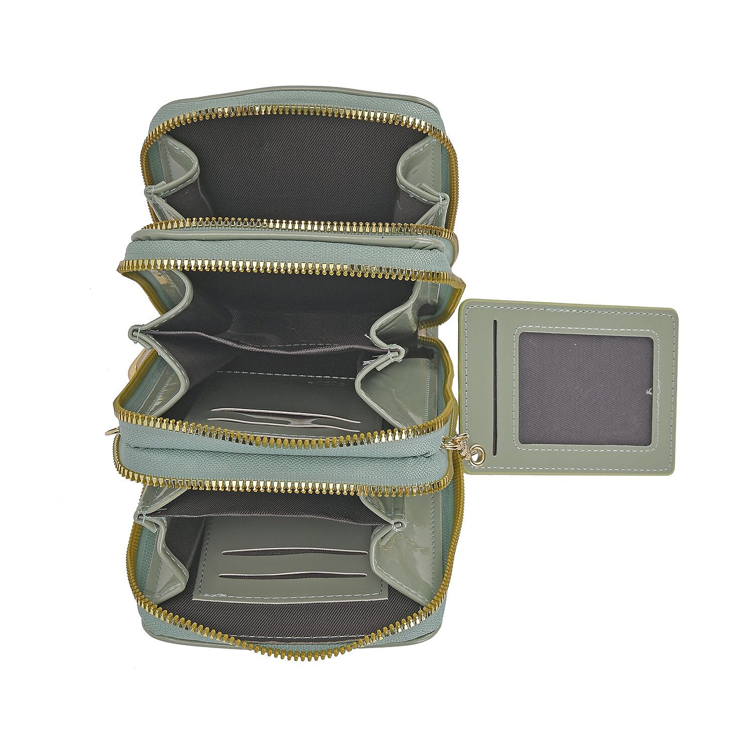 Crossbody Cell Phone Wallet Bag (Size 11x6x17 cm) - Olive