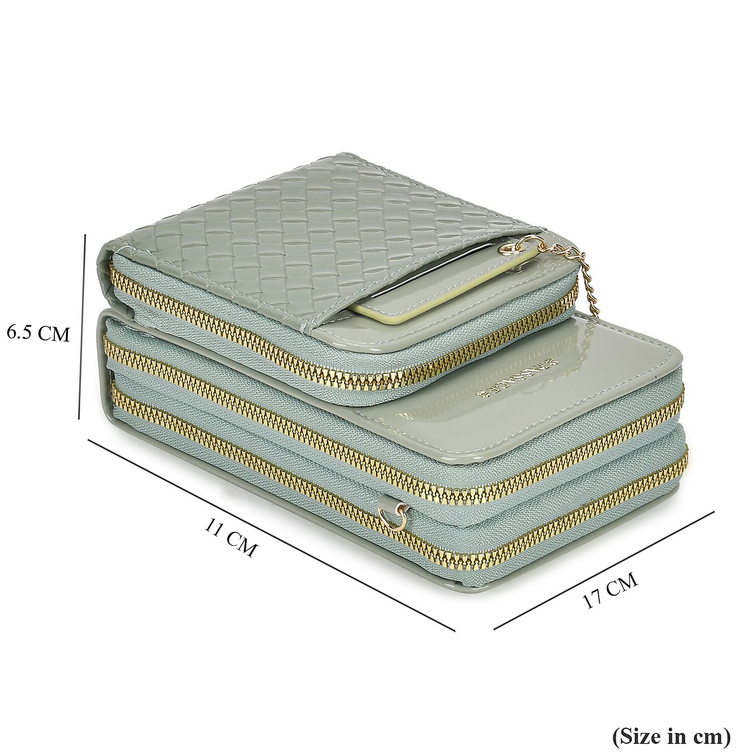 Crossbody Cell Phone Wallet Bag (Size 11x6x17 cm) - Olive