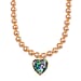 South Sea Golden Colour Shell Pearl and Abalone Shell Heart Necklace (Size - 18 + 2 Ext) with Lobster Clasp 395.00 Ct.