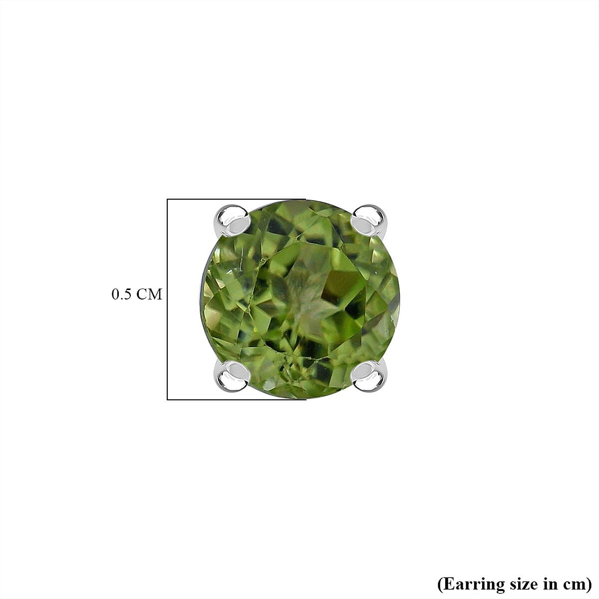 Peridot Push Back Earring  in Overlay Sterling Silver 1.60 Ct.