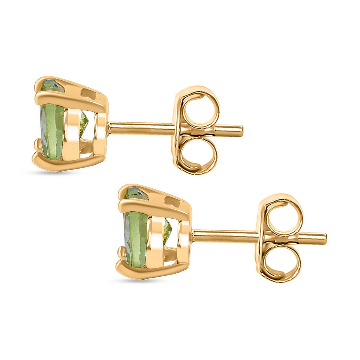 Peridot Push Back Earring in Yellow Gold Overlay Sterling Silver    1.60 Ct.