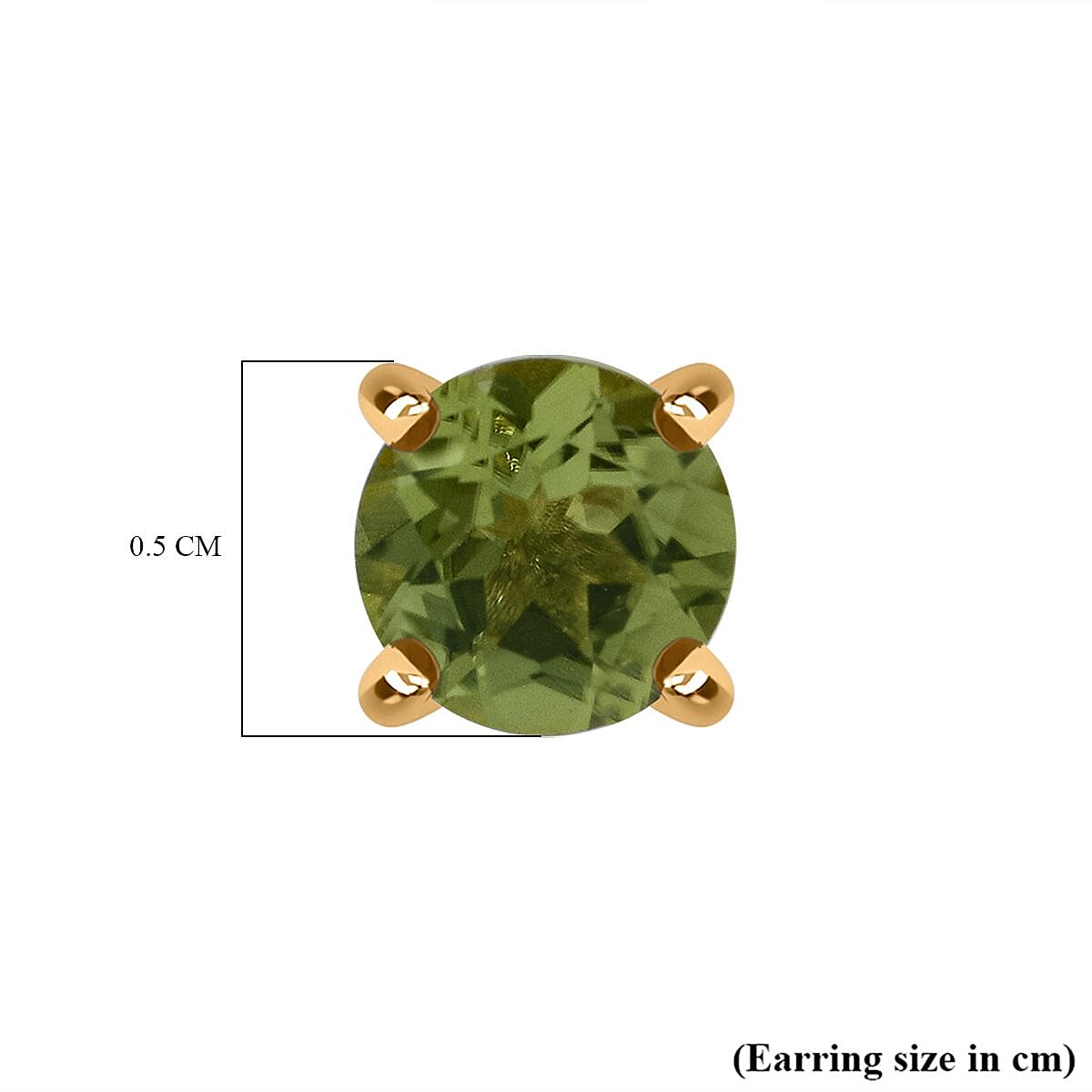 Peridot Push Back Earring in Yellow Gold Overlay Sterling Silver    1.60 Ct.