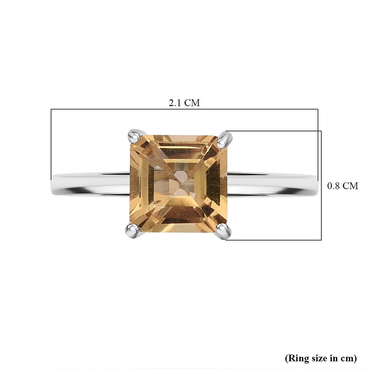 Citrine Ring in Rhodium Overlay Sterling Silver 1.60 Ct.