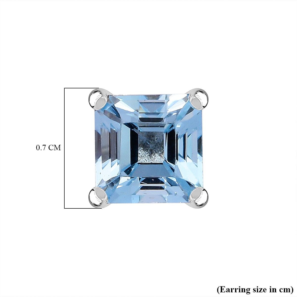 Skyblue Topaz Earring in Rhodium Overlay Sterling Silver 2.780 Ct.