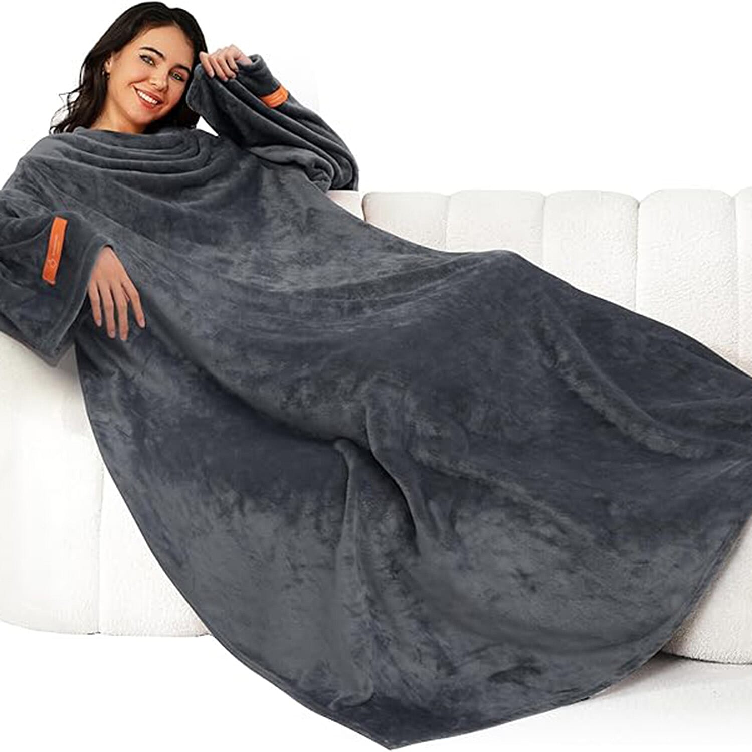 Portable Cuddly Blanket with Sleeves