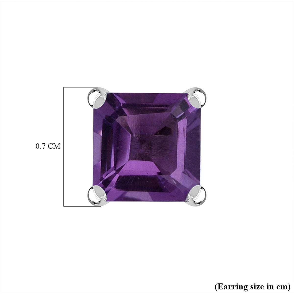 African Amethyst Earring in Rhodium Overlay Sterling Silver 2.07 Ct.