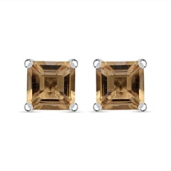 Skyblue Topaz Earring in Rhodium Overlay Sterling Silver 2.780 Ct.