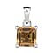 Citrine Pendant in Rhodium Overlay Sterling Silver 1.60 Ct.