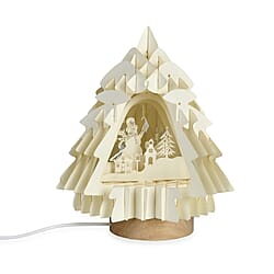 3D Paper Tree Lamp with Nativity Scene