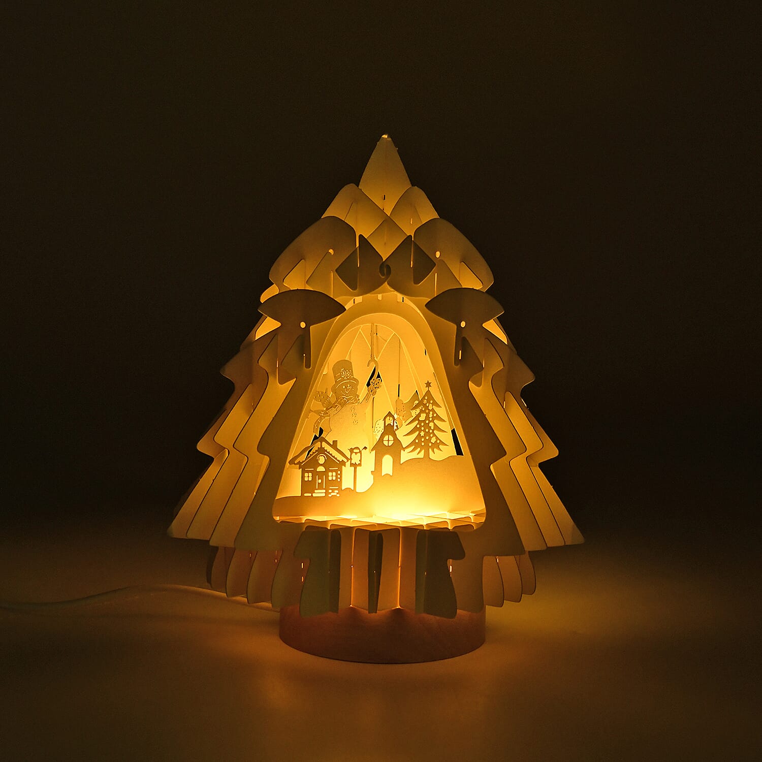 3D Paper Tree Lamp Snowman - White