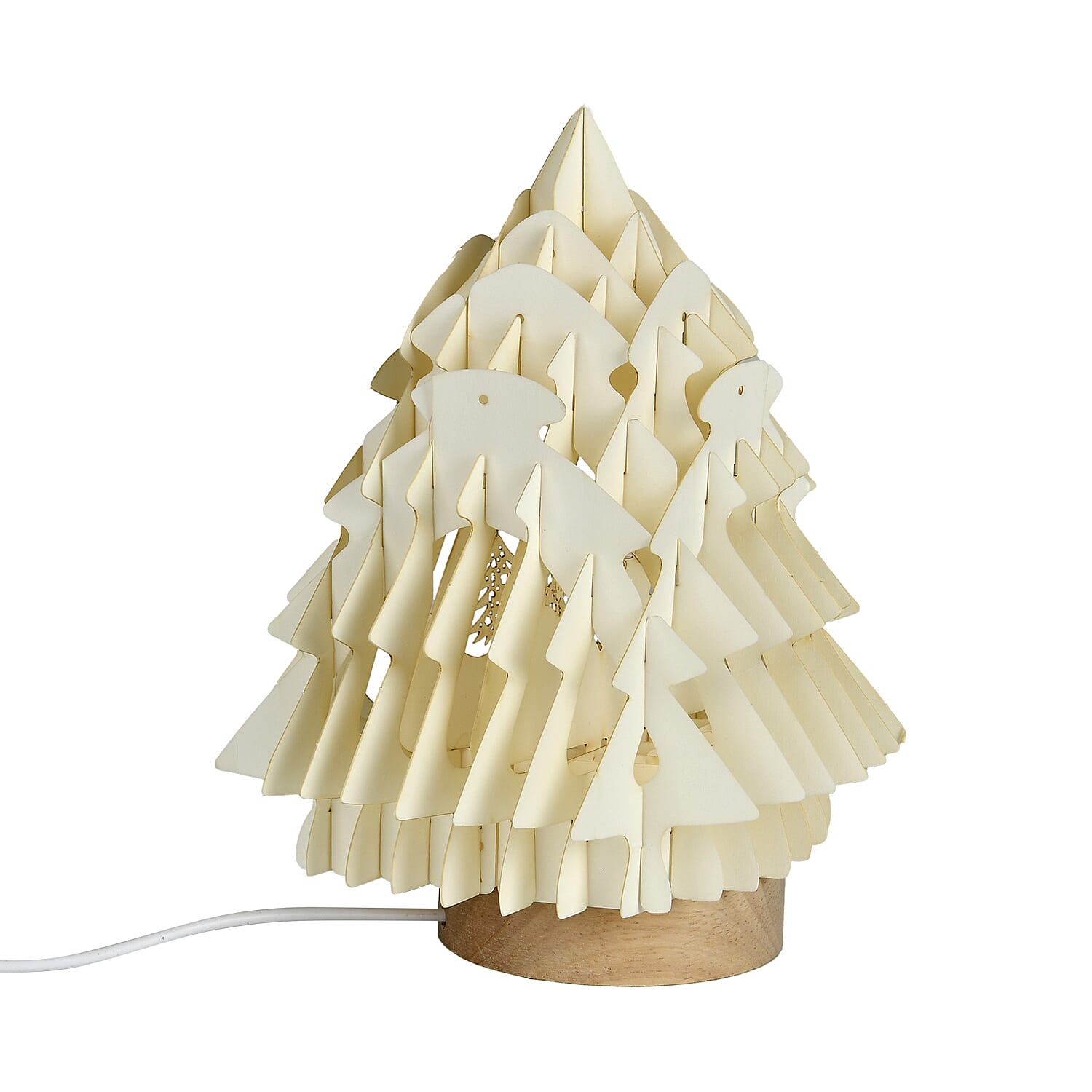 3D Paper Tree Lamp Snowman - White
