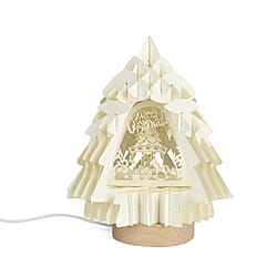 3D Paper Tree Lamp with Nativity Scene