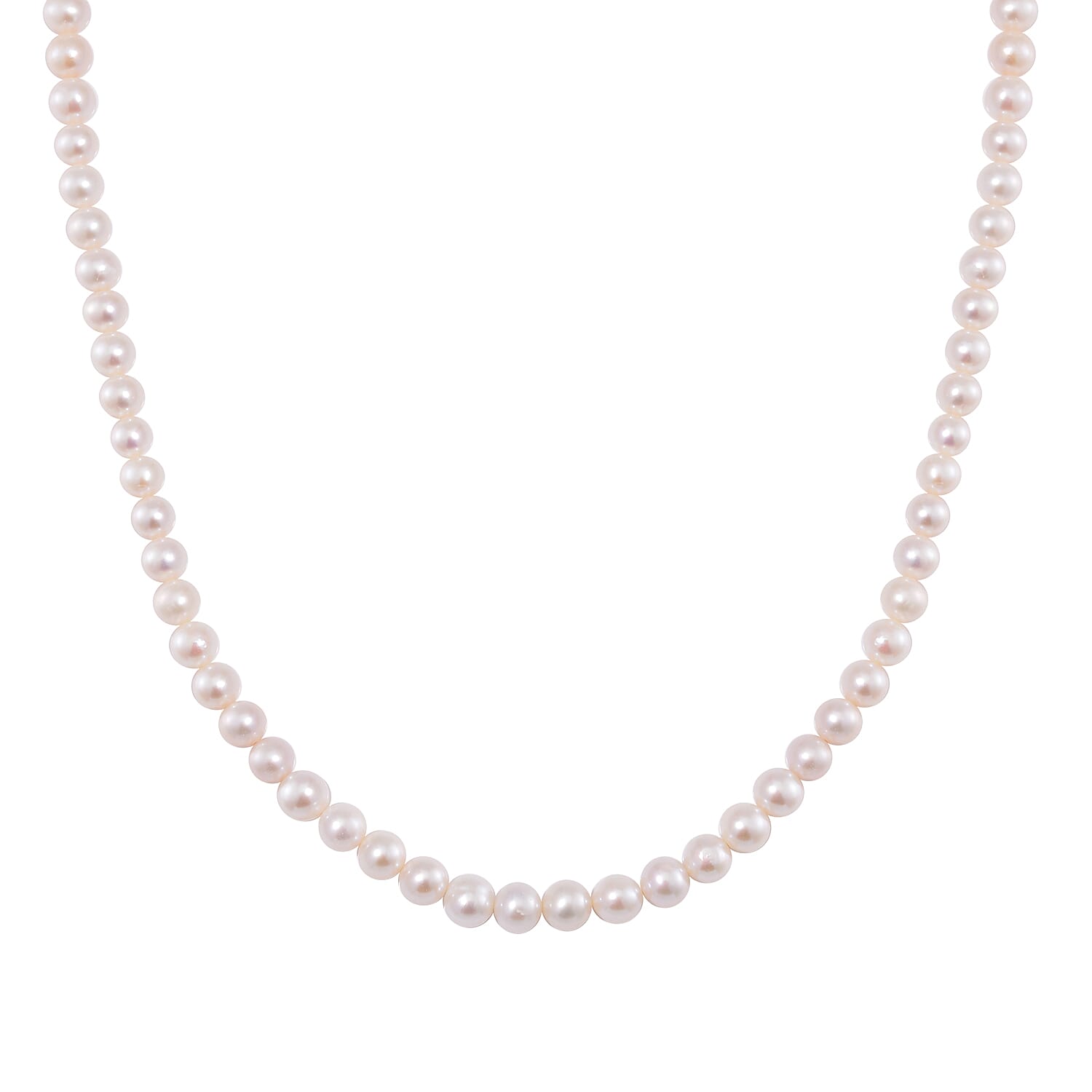 AAA Natural White Edison Pearl Necklace (Size - 20) in Yellow Gold Overlay Sterling Silver